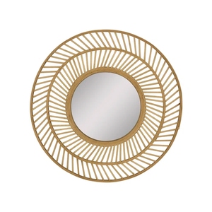 Nouvel arrivage Miroir mural en bois tissé rotin rond bohème naturel Décoration intérieure - Product Image 2