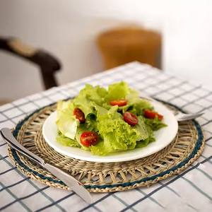 Ensemble de jacinthes d'eau en jonc de mer tissé à la main rustique moderne et durable napperons en cuir sous-verres Combo chambre à coucher maison Table à manger - Product Image 6