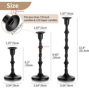 Lighting <b>Candle</b> Stands Home Decor <b>Black</b> Color <b>Pillar</b> Shape Center Unique <b>Candle</b> Jar Elegant Metal <b>Candle</b> Holder for Home Decor - Product Image 5