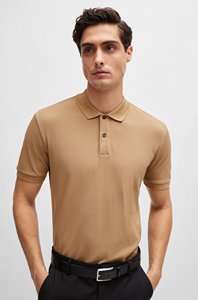 T-shirt polo à manches courtes coupe ajustée pour homme haut d'été respirant en coton avec motif doux et solide coupe confortable - Product Image 2