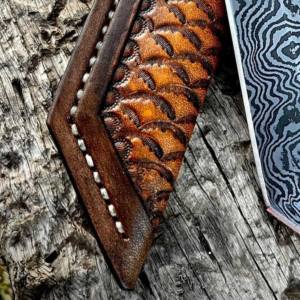 Fourreau en cuir à Grain riche pour couteaux de traceur à lame fixe, fabriqué en usine, OEM 2022, prix bas, vente chaude - Product Image 2