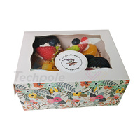 Boîte d'emballage de cupcakes avec fenêtre transparente petite boîte à gâteaux de boulangerie avec impression de logo personnalisé vente en gros