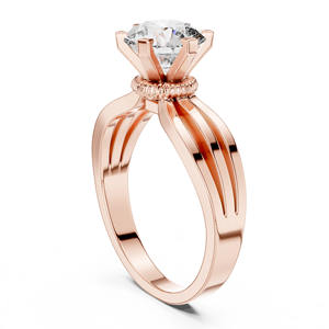 แหวนหมั้นเพชรเม็ดกลมสีทอง14K สำหรับงานแต่งงานแหวนเพชรแบบวินเทจ1กะรัต - Product Image 6