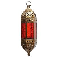 Lanterne à prisme dorée de luxe avec dessus pyramidal en verre rectangulaire et poignée en anneau