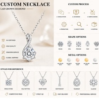 Collier en or massif 18 carats avec diamant de laboratoire DEF VVS HTHP CVD taille brillant rond, pendentif croix pour cadeau de bijoux religieux
