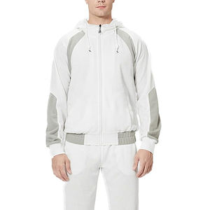 Conjunto de chándales con cremallera para hombre, chándal elástico con ribetes - Product Image 6