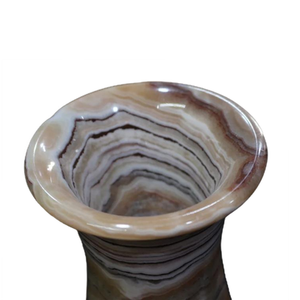 Vase en onyx poli, petit vase en onyx Mayfair, vase à fleurs pour la décoration de la maison - Product Image 3
