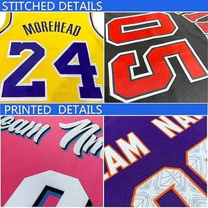 Camisetas de Baloncesto Personalizadas para Hombre y Jóvenes, Estilo Hip Hop de los 90, Camisetas Deportivas con Nombre, Número y Logotipo Personalizados, Cosidas o Impresas - Product Image 4