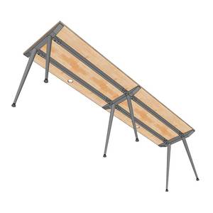 HCCO026 2-Person Cluster <b>Table</b> Steel Frame Assembly 240x60cm CONE System Industrial for <b>Dining</b> Apartment Kitchen Hotel Use - Product Image 5