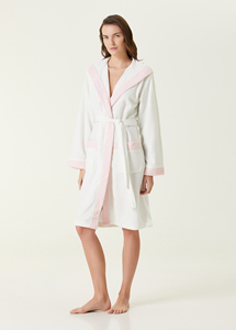 เสื้อคลุมอาบน้ำผ้าเทอร์รี่ทอแบบด็อบบี้ ผ้าฝ้ายตุรกี น้ำหนักเบา หรูหรา คุณภาพสูง สำหรับผู้หญิง เหมาะสำหรับโรงแรม ราคาดีที่สุด แบบใช้แล้วทิ้ง แห้งเร็ว - Product Image 5