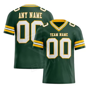 Maillot de Football Américain Nom et Numéro Imprimé Personnalisé 100% Polyester Demi Manches Tissu Respirant Maillots de Football Américain - Product Image 5