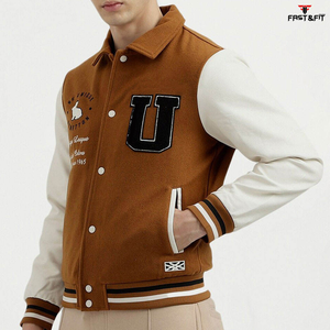 Nouvelle mode personnalisé broderie Patch hiver toile 100% coton Bomber veste classique collège unisexe - Product Image 2