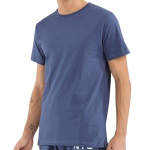 Conjunto informal de pijama de algodón para hombre, 2 piezas, transpirable, de secado rápido, OEM, ropa de dormir con logotipo personalizado - Product Image 6