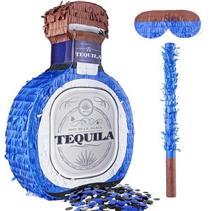 Piñata de Vino para Adultos con Antifaz, Confeti y Palo de Madera, Piñata Divertida para Adultos, Decoraciones para Fiestas Mexicanas de 21 Años - Product Image 3