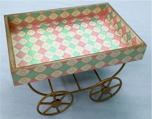 Handmade <b>Wooden</b> <b>Cart</b> Tray Decorative Serving Tray for Restaurant Use - Product Image 1