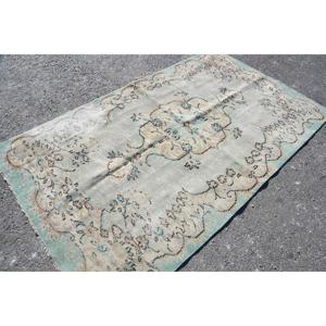 พรมวินเทจตุรกีขนาด 4.7x8 ฟุต, พรมปูพื้น, พรมขนสัตว์สีเบจ - Product Image 2