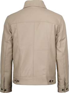 Leather <b>Jacket</b> For <b>Men</b> - Real Lambskin Vintage <b>Trucker</b> <b>Men's</b> Leather <b>Jackets</b> - Product Image 3