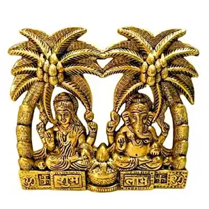 Brass decorative items india lakshmi ganesha under of coconut Trees for decoration items gift items for hotels home and offices