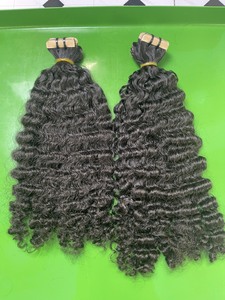 Qhair 100% Human Hair Bundles Full Cuticle Aligned <b>Raw</b> Hair New Texture <b>Black</b> Burmese Curl Tape Ins Double Drawn HD Lace Wave - Product Image 6