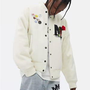 Chaqueta Bomber de Béisbol Personalizada con Bordado para Hombre, Cuello Alto, Estilo Urbano, Chaqueta de Invierno Ecológica con Logotipo Frontal - Product Image 5