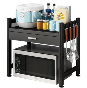 Grille-pain four à micro-ondes étagère de rangement avec tiroir 2 niveaux cuisine stockage comptoir économiser de l'espace pour la maison hôtel Restaurant - Product Image 1