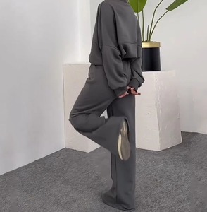 Nouveau design élégant survêtements à fermeture éclair haut tendance 100% coton survêtements personnalisés respirants en gros 2 pièces ensemble - Product Image 2