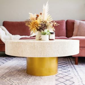 Mesa de centro de nácar de la mejor elección con soporte de acero inoxidable Diseño OEM Muebles de hotel Muebles para el hogar de Vietnam - Product Image 5