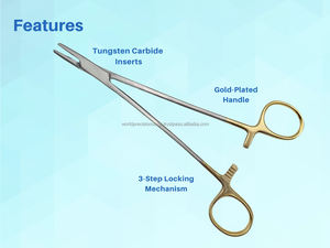 Juego de Instrumentos Manuales para Portaagujas Mayo Hegar de WORLD PRECISION SURGICAL, Carburo de Tungsteno, 200 mm, Certificado CE, Modelo WPS-PH-123 - Product Image 2