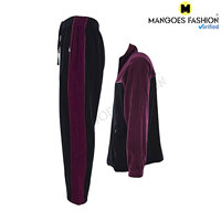 Ensemble de survêtement d'hiver en velours pour homme, 2 pièces, veste zippée intégrale et pantalon de survêtement, respirant, couleur unie, délavé à l'acide, décontracté, en polaire, ajustable