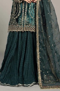 Robe de soirée 2025 nouvelle ethnique indienne mariage concepteur fête porter léger dames robe à col en v avec paillettes Dupatta - Product Image 6