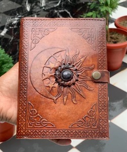 Sun Moon cuero A5 espiral diario personalizable organizador hilo costura sillín costura forro páginas calidad caja de regalo embalaje - Product Image 4