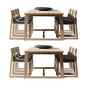 Juego de restaurante de madera de teca para comedor, restaurante y muebles de Hotel, juego de comedor con muchas sillas, diseño moderno, precio al por mayor - Product Image 6
