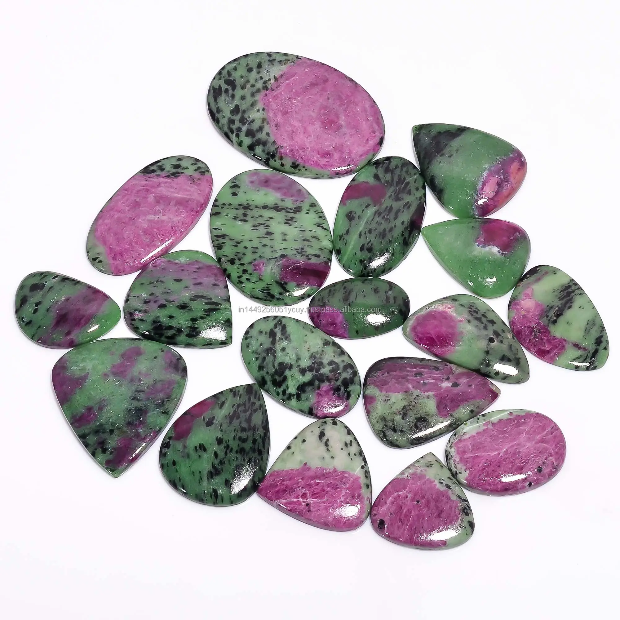 Hochwertiger rosa grüner Ruby Zoisite Edelstein Cabochons und Perlenformen Großhandelssatz für Schmuckherstellung