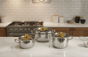 Premium Hand-Hammered Eco-Friendly Iron Casserole Serving Pot for Home and Restaurant Use Simple Luxury <b>Set</b> - Product Image 4