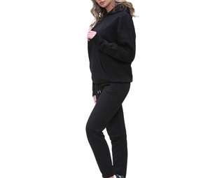 Chándales con capucha de lana de algodón 100% de gran tamaño para mujer, conjunto de 2 piezas, chándal de mujer con logotipo personalizado - Product Image 2