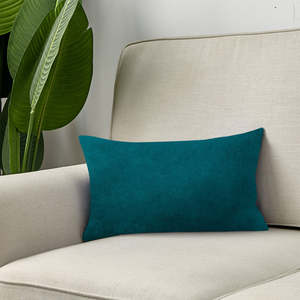 Ensemble de housses de coussin rectangulaires en velours bleu fuchsia vert sarcelle, couleur unie, amovibles, lavables, décoratives - Product Image 6