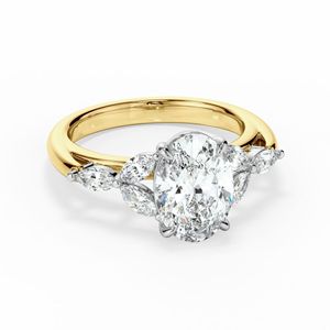 แหวนเพชรโมอิสทรงรีตัดขนาด7นิ้ว - Product Image 1
