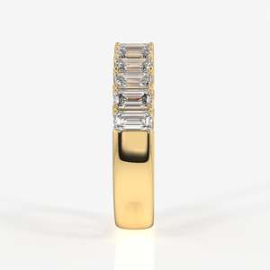 Lab Grown <b>Emerald</b> Cut Diamond Wedding <b>Ring</b> with 18k Gold Band - Product Image 3