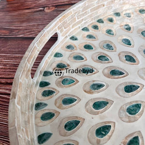 Tradebyd MOP incrustation plateau fait à la main luxe plateau décoratif idéal pour Table basse cuisine et cadeaux - Product Image 4