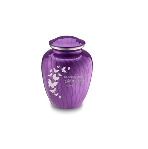 Top Modern Style <b>Metal</b> Cremation Urn With Pink <b>Spray</b> <b>Paint</b> Finishing and Paw Print Round Shape Simple Design Good Quality - Product Image 3