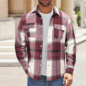 Chemise en flanelle épaisse, tissu brossé, toucher doux, coutures robustes, coupe moderne ajustée, idéale pour la superposition automne-hiver - Product Image 2