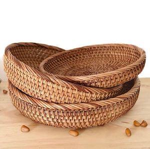 Plateau de service en rotin en osier de bambou naturel de haute qualité pour ustensiles de cuisine accessoires de maison et artisanat de décoration - Product Image 2