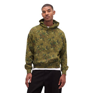 Nueva Sudadera con Capucha Estampada Verde Unisex para Hombre, Sudadera con Capucha de Forro Polar de Algodón Grueso para Invierno con Logotipo Personalizado OEM - Product Image 2