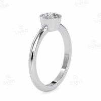 Bague de fiançailles et de mariage de luxe solitaire sertie clos en or 14 carats avec diamant de laboratoire VVS certifié unisexe pour les fêtes