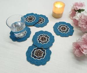 จานรองแก้ววอลนัทชุดรองแก้วไม้วอลนัท-คุณภาพสูง - Product Image 1