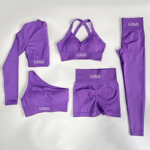 Logotipo personalizado Entrenamiento Mujeres Yoga Conjuntos Cintura alta Mujeres Yoga Set con tamaños ajustables a granel Cantidad Precio barato - Product Image 1