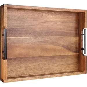 Vaisselle décorative de plateau de service de boisson en bois naturel de conception simple pour la cuisine et le restaurant d'hôtel pour servir en Inde - Product Image 1