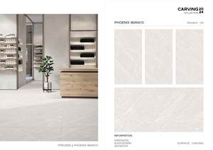 Carreaux de porcelaine émaillée polie de style moderne de 600x1200mm avec finition sculptée Carreau de porcelaine rustique pour sol de toilette de salle de bain - Product Image 5