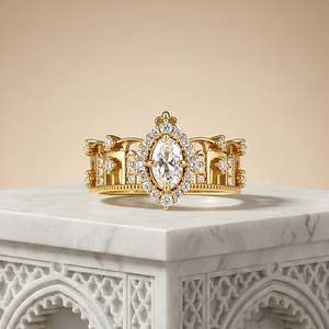 Anillo de Moda Arquitectónico Ovalado Inspirado en la Alhambra de Jeulia - Product Image 4