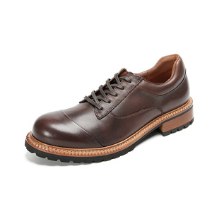 Zapatos de Vestir para Hombre de Cuero Esmerilado Vintage con Paneles Elásticos y Tacón Resistente al Desgaste - Product Image 2